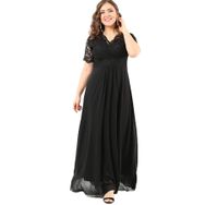Angelino Butik DD793 T102100 Siyah Üstü Güpür Şifon Abiye Elbise