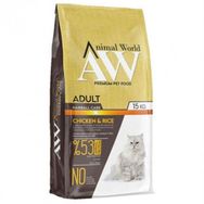 Animal World Hairball Tüy Yumağı Önleyici Tavuklu Pirinçli Yetişkin 15 kg Kuru Kedi Mama