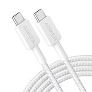 Anker 322 USB-C to USB-C 1.8 m 60 W Beyaz Şarj Data Kablosu