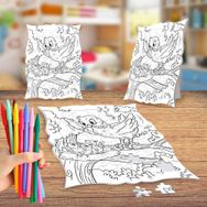 Anne ve Yavru Kuşlar Boyama Puzzle Tablo