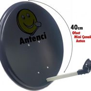 Antenci 40 CM Antrasit Mini Karavan Çanak Anteni