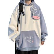 Aobiono Kawaii Preppy Harajuku Beyaz Erkek Sweatshirt