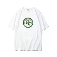 Aobiono Preppy FA CAI Y2K Çin Vintage Mahjong Kanton Emo Beyaz fa Unisex T-shirt