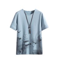 Aobiono Vintage Y2K Grunge Streetwear 2000'ler Unisex Mavi T-shirt