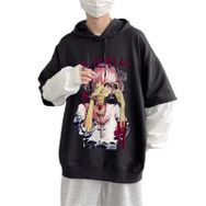 Aobiono Y2K Anime Harajuku Emo Grunge Alt Japon Academia Punk Kawaii Koyu Siyah Unisex Hoodie