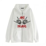 Aobiono Y2K İskelet Kapüşonlu El Kemikleri Harajuku Grunge Alt Academia Beyaz Unisex Hoodie