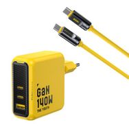 Aohi Youth 140W 3 Portlu Şarj Adaptörü + 240W 8K Süper Hızlı Şarj ve Data Kablosu Seti