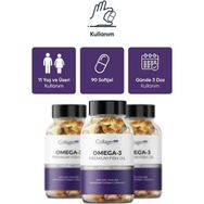 Apexis 3 Adet Omega 3 Premium Fish Oil 90 Softgel x 1000 mg Balık Yağı