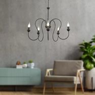 Aplika Flor 5'li Siyah Modern Avize