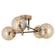 Aplika Maral 4'lü Siyah Eskitme Bal Camlı Modern Retro Avize