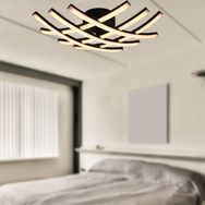 Apliqa 12150-30W-BL Brian Mat Siyah Boyalı Plafonyer Ledli Avize