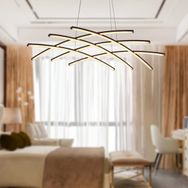 Apliqa 12150-58W-BL Brian Mat Siyah Boyalı Sarkıt Salon Oturma Odası Ledli Avize