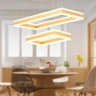 Apliqa 12178-02D-GD Asedia 2 Katlı Dikdörtgen Gold Sarkıt Ledli Modern Sarkıt Avize
