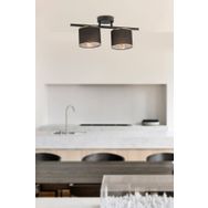 Apliqa 3074-02-BL Selina 2'li Siyah Plafonyer Avize