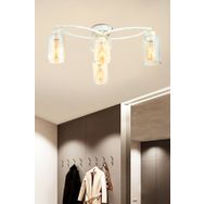 Apliqa 3532-04-WH Erkin 4 Lü Bal Camlı Beyaz Salon Avize
