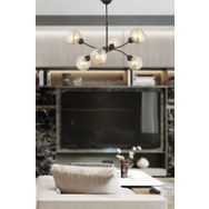 Apliqa 3576-06-BL Ecvet 6lı Siyah Salon Avize