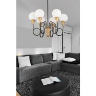 Apliqa 3691-06-FR Temari 6'lı Eskitme Salon Avize