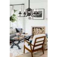 Apliqa 3694-04-BL Erza 4lü Siyah Salon Avize