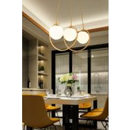 Apliqa 3755-03-FR Jarry 3'lü Beyaz Camlı Eskitme Boyalı Avize