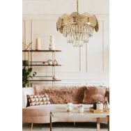 Apliqa 3850-07-FR Kamelya Eskitme Kristal Taşlı Salon Avize