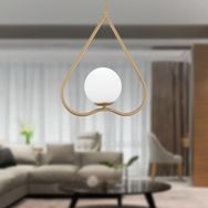 Apliqa 3920-01-FR Alaner Tekli Eskitme Sarkıt Beyaz Camlı Modern Avize