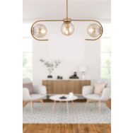 Apliqa 3948-03-FR Diaspor 3'lü Eskitme Modern Sarkıt Retro Salon Avize