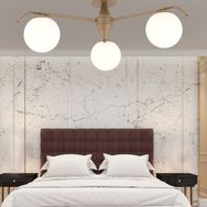 Apliqa 3948-03P-FR Diaspor 3'lü Yuvarlak Eskitme Beyaz Camlı Modern Plafonyer Retro Avize