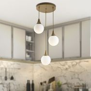 Apliqa 3'lü Damla Yuvarlak Eskitme Modern Sarkıt Mutfak Oturma Odası Salon Sarkıt Avize