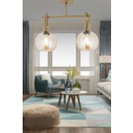 Apliqa 4103-02S-FR Cherish 2'li Eskitme Bal Camlı Modern Salon Avize