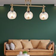 Apliqa 4103-03S-FR Cherish 3'lü Sıralı Eskitme Bal Camlı Modern Avize