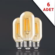 Apliqa 6 Adet Led Filamanli E27 Rustik 6 Watt 2500k Gün Işiği T45