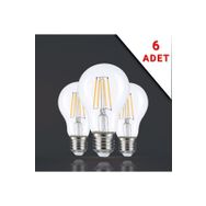 Apliqa 6 Adet Led Filamanli E27 Rustik 6 Watt 3000k Gün Işiği A60