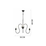 Apliqa 7000-04-3Y-BL Flor 3lü Yuvarlak Siyah Modern Salon Avize