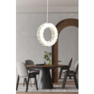 Apliqa Akanay Krom Kristal Taşlı Tekli 3 Renkli Led Avize