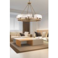 Apliqa Azalea 8'li Eskitme Kristalli Taşlı Modern Tasarım Kristal Salon Avize