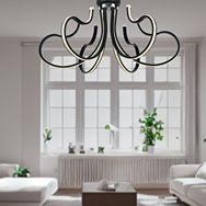 Apliqa Budin 6'lı Siyah 72 Watt Sarkıt Ledli Modern Mutfak Banyo Led Salon Plafonyer Avize