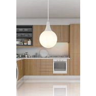 Apliqa Damla Tekli Beyaz Modern Mutfak Salon Avize
