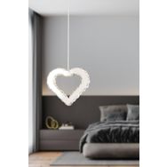 Apliqa Evin Krom Kristal Taşlı Tekli 3 Renkli Led Avize