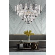 Apliqa İclal 60'lık Krom Kristalli Taşlı Modern Tasarım Kristal Salon Avize