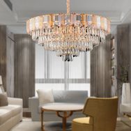 Apliqa İclal 80'lik Gold Kristalli Taşlı Modern Tasarım Kristal Salon Avize