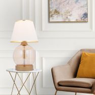 Apliqa Lampon Beyaz Şapkalı Eskitme Masa Lambası Modern Tasarım Salon Yatak Odası Abajur