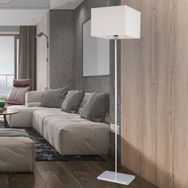 Apliqa Layana Beyaz Şapkalı Krom Dekoratif Modern Tasarım Ayaklı Oturma Odası Salon Lambader