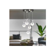 Apliqa Lokken 5'li Yuvarlak 42 Watt Krom Kristal Ledli Sarkıt Avize