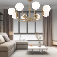 Apliqa Lowel 8'li Eskitme Beyaz Camlı Modern Koridor Yatak Odası Salon Avize