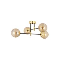 Apliqa Maral 4 Lü Siyah Gold Bal Camlı Avize
