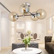 Apliqa Maral 4'lü Siyah Krom Bal Camlı Modern Koridor Mutfak Salon Retro Avize