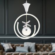 Apliqa Mengü Tekli Beyaz Krom 3 Renkli 36 Watt Ledli Modern Oturma Odası Koridor Salon Led Avize