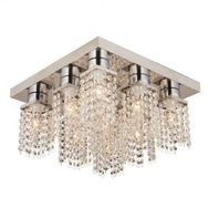 Apliqa Peter 9'lu Krom Kristalli Taşlı Modern Tasarım Kristal Salon Avize