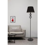 Apliqa Vance Siyah Şapkalı Siyah Modern Tasarım Ayaklı Abajur Lamba Metal Lambader