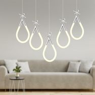 Apliqa Vojens 5'li Sıralı Krom Ledli 67 Watt Kelebek Detaylı Modern Koridor Yatak Odası Salon Sarkıt Led Avize